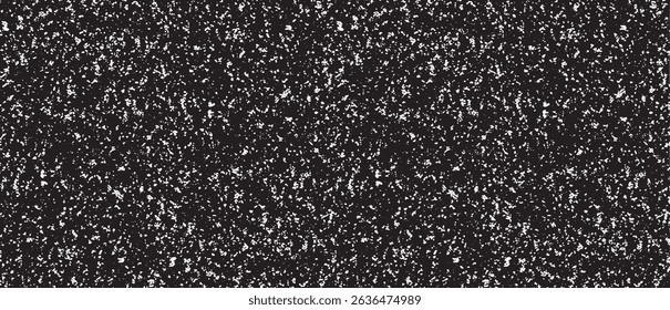 Snow, stars, twinkling lights, rain drops on black background. Abstract vector noise. Small particles of debris and dust. Distressed uneven grunge texture overlay.