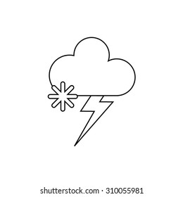 Snow Storm Clouds - line art symbol
