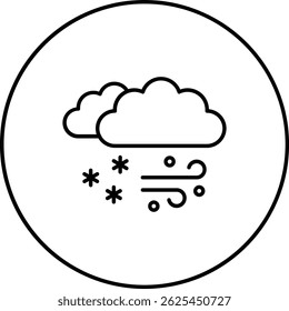 Vektorsymbol "Schneesturm". Kann für Druck-, Mobil- und Web-Anwendungen verwendet werden.