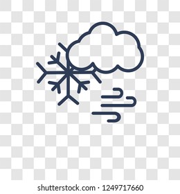 Snow storms icon. Trendy Snow storms logo concept on transparent background from Weather collection