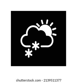snow with sun icon, Weather icon vector illustration.