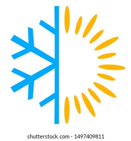 snow and sun vector illustration