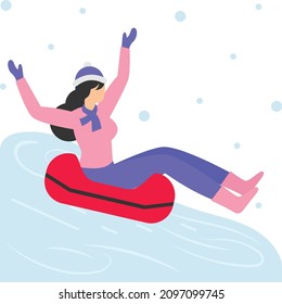 Snow surfing Concept, powder surfing Vector Color Icon Design, Winter Season activity Scene Symbol, Wintertime Sign, Holiday Celebration in Snowy Park Stock Illustration