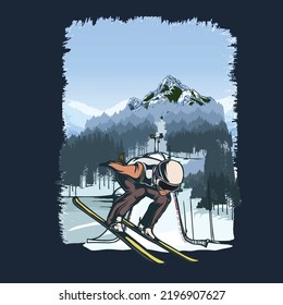 snow surfing vector illustration design