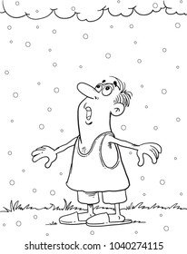 snow surprised a man