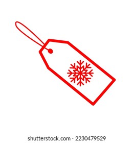 Snow in tag vector icon isolated on white background, vector illustration 