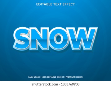 efecto de texto de nieve con negrita y estilo 3d utilizado para el logotipo y la marca de negocios