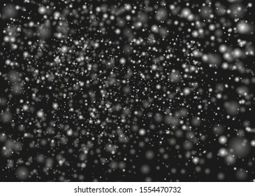 Snow texture on black background - vector