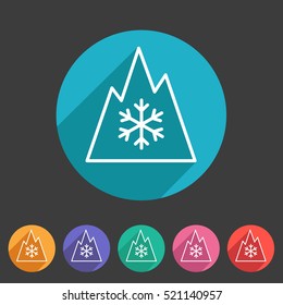 Snow tire Mountain Snowflake Mud Snow symbol icon flat web sign symbol logo label