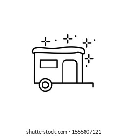 Snow trailer icon. Simple line, outline vector of winter vacation icons for ui and ux, website or mobile application
