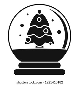 Snow tree glass ball icon. Simple illustration of snow tree glass ball vector icon for web design isolated on white background