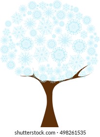 snow tree on a white background