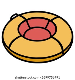 Schneeröhre Spaß Aktivität flache Farbe Vektorgrafik Template Design