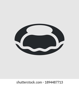 Snow tubing. Simple vector icon