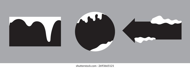 Nieve con nieve en varios estilos. Plantilla de diseño. Ilustración vectorial. EPS 10