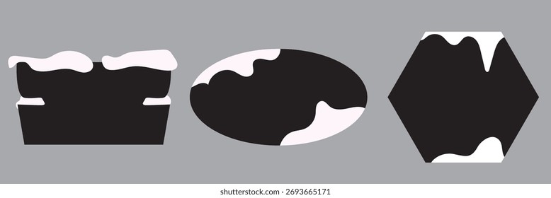 Snow with  in various style. Design template. Vector illustration. EPS 10