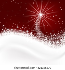 Snow vector background with snowfall and snowflakes/Merry Christmas greeting card