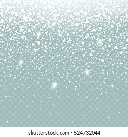 Snow vector effect isolated. Falling Snow winter cold weather. Christmas snowfall decoration background