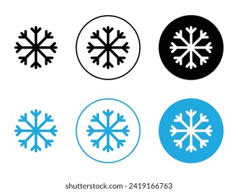 Snow Vector Illustration Set. Christmas Snowflake Crystal sign in Suitable for Apps and Websites UI Design Style.