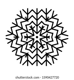 snow vector isolated. Icon  snowflake. Xmas pattern. White snowfall texture.  Winter weather symbol illustration