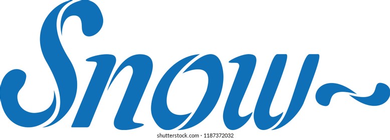 Snow vector logotype lettering.