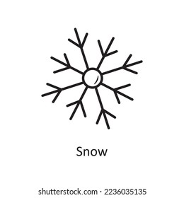 Snow vector outline Icon Design illustration. Christmas Symbol on White background EPS 10 File