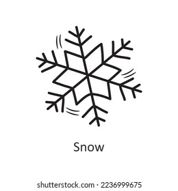 Ilustración de diseño de iconos de contorno vectorial de nieve. Símbolo de año nuevo sobre fondo blanco archivo EPS 10