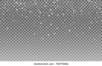 Snow. Vector transparent snow background. Christmas and New Year decoration.