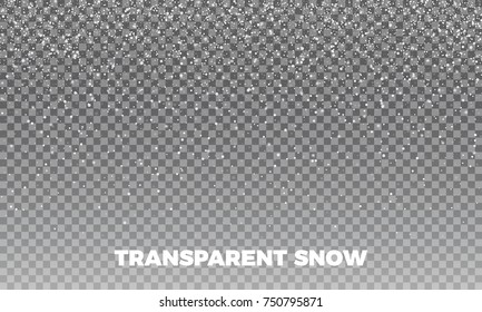 Snow. Vector Transparent Snow Background. Christmas And New Year Decoration.