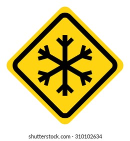 Snow Warning Sign Risk Ice Warning Stock Vector (Royalty Free