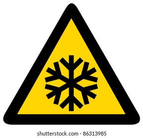 Snow warning sign (Risk of Ice)