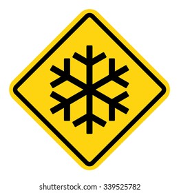 Snow warning sign . Vector illustration