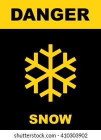 Signo de advertencia de nieve . Ilustración del vector