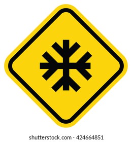 Snow warning sign . Vector illustration