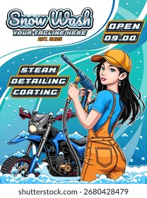 Snow wash post design for car wash business