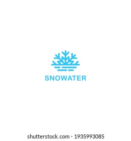 Snow and water flat icon logo