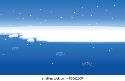 Snow water landscape