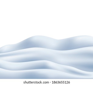 Snow wavy snowdrift with winter symbols realistic vector illustration