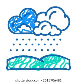 snow weather doodle icon sketch vector. snow weather sign. isolated symbol illustration