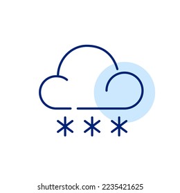 Snow weather forecast. Pixel perfect, editable stroke line icon