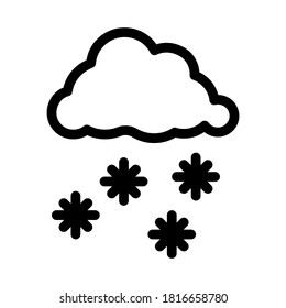 snow weather icon vector. snow weather sign. isolated contour symbol illustration