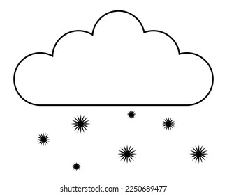 vector de icono de la línea del tiempo de nieve. señal del tiempo de nieve. símbolo de contorno aislado ilustración negra