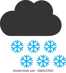 Snow Weather vector icon. A flat illustration design of Snow Weather icon on a white background.