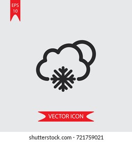 Snow weather vector icon, illustration symbol