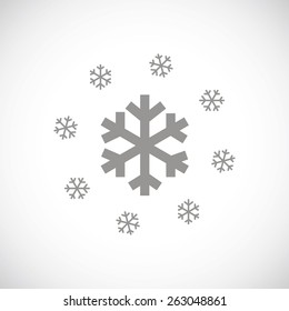 Snow web black icon on a white background. Vector symbol