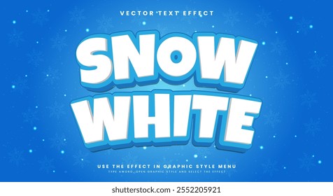 Snow White Cool 3D editable text effect template Suitable for Snow Style