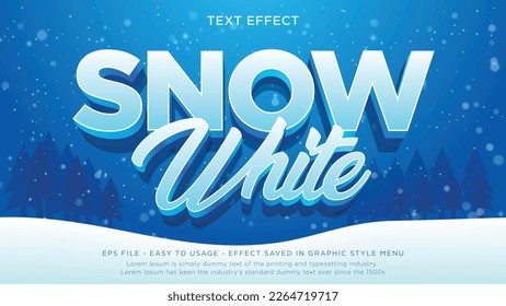 Snow white editable text effect	