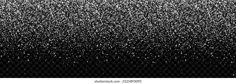 Snow. White Snow. Falling Snow with Snowflakes. Christmas Winter transparent background. Snowflakes background. Vector illustration