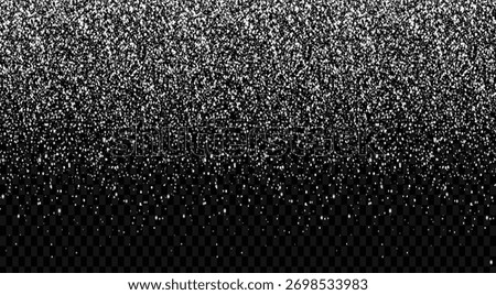 Snow. White Snow. Falling Snow with Snowflakes. Christmas Winter transparent background. Snowflakes background. Vector illustration