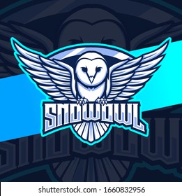 snow white owl mascot esport logo design